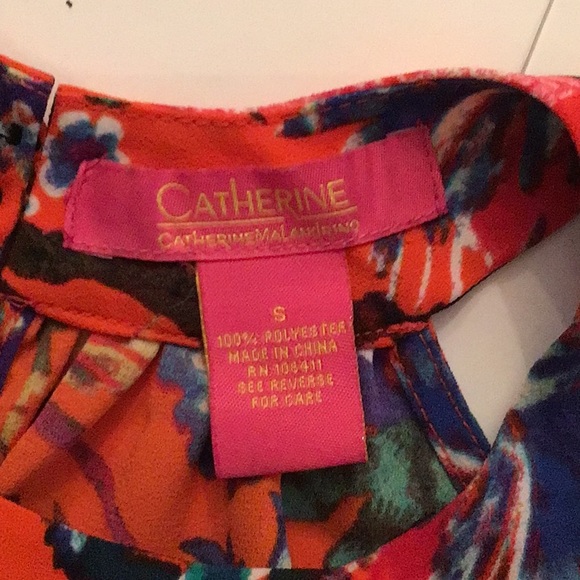 CATHRINES MALANDRINO MAXI ORANGE FLORAL DRESS SZ S - Picture 4 of 7